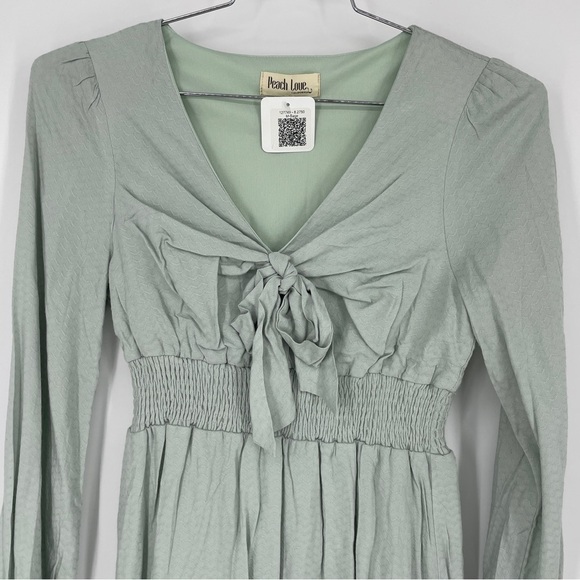 Peach Love Mint green ruffle bottom short dress - Picture 3 of 9